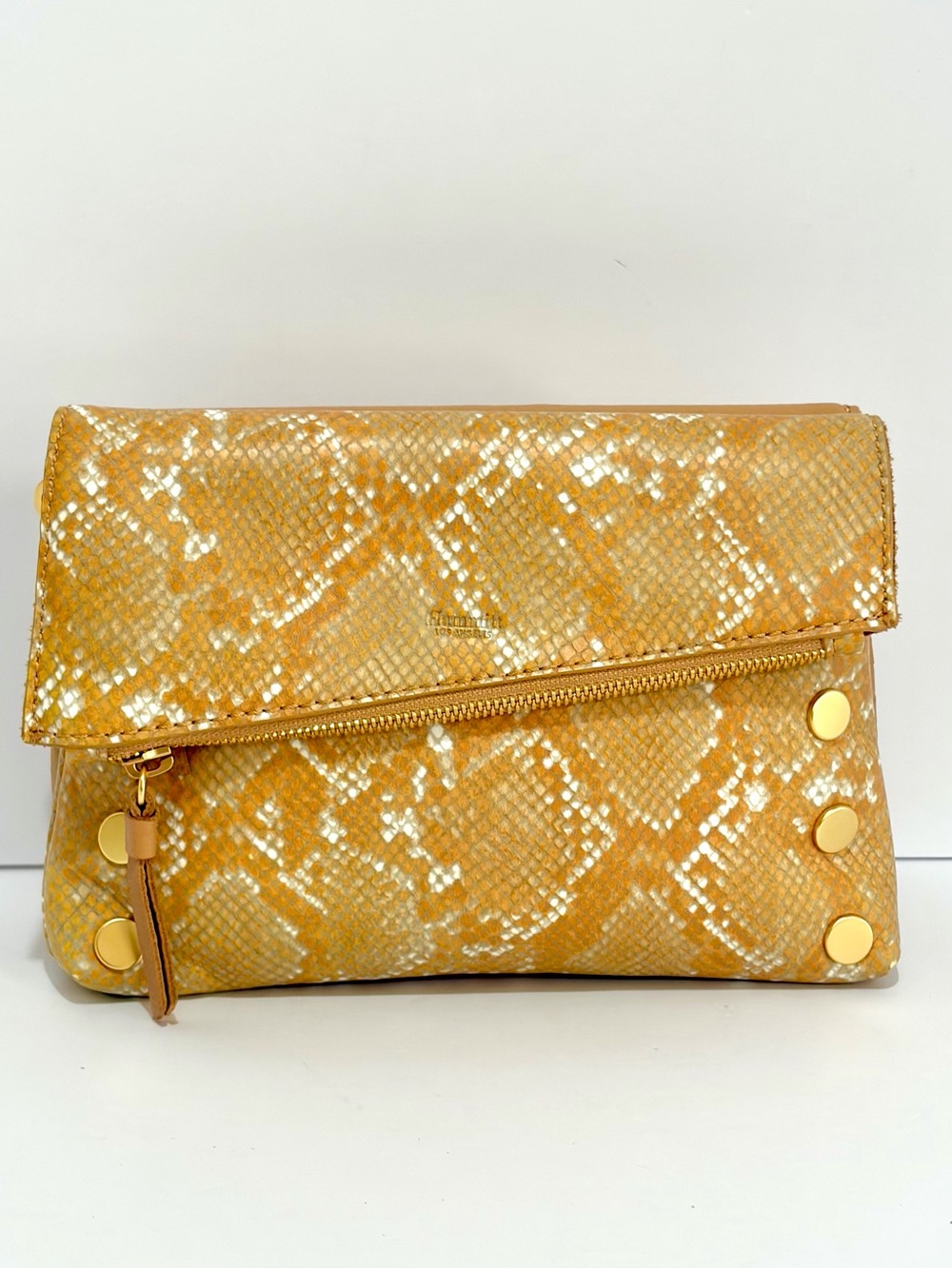 Hammitt Dillon Small Crossbody Bag In Toast Tan Snake 🐍/Brushed Gold